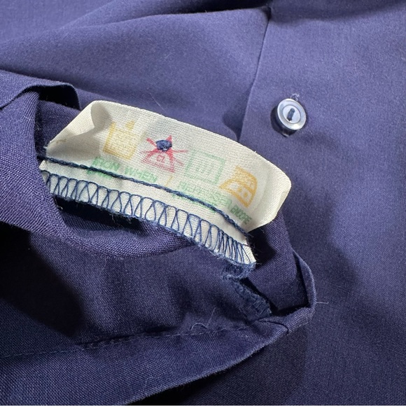 Vintage St Michael Blue Button-up Short Sleeve Shirt Size Medium - Picture 4 of 8